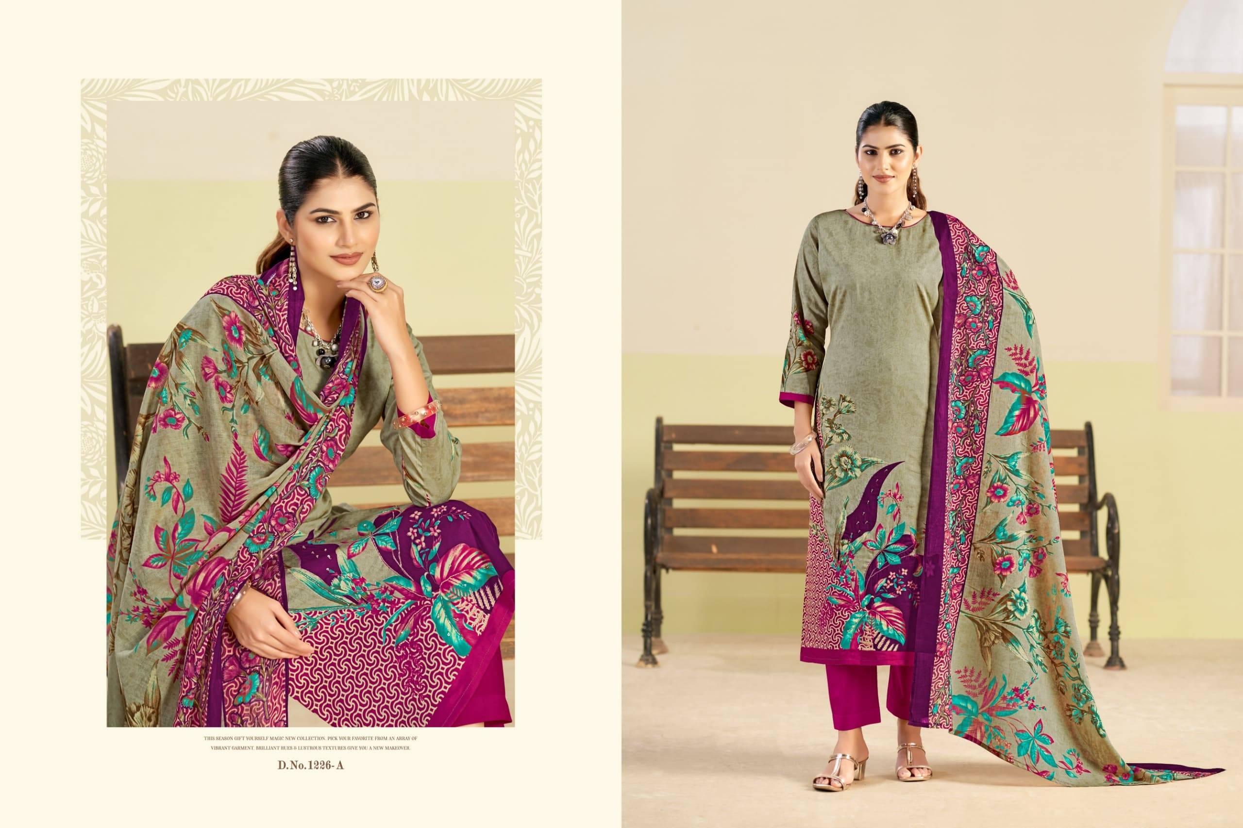 KAYKA BY AZARA 1226 A TO 1226 D Series Designer Stylish Fancy Colorful Beautiful Party Wear & Ethnic Wear Collection Pure Jam Cotton Dresses At Wholesale Price